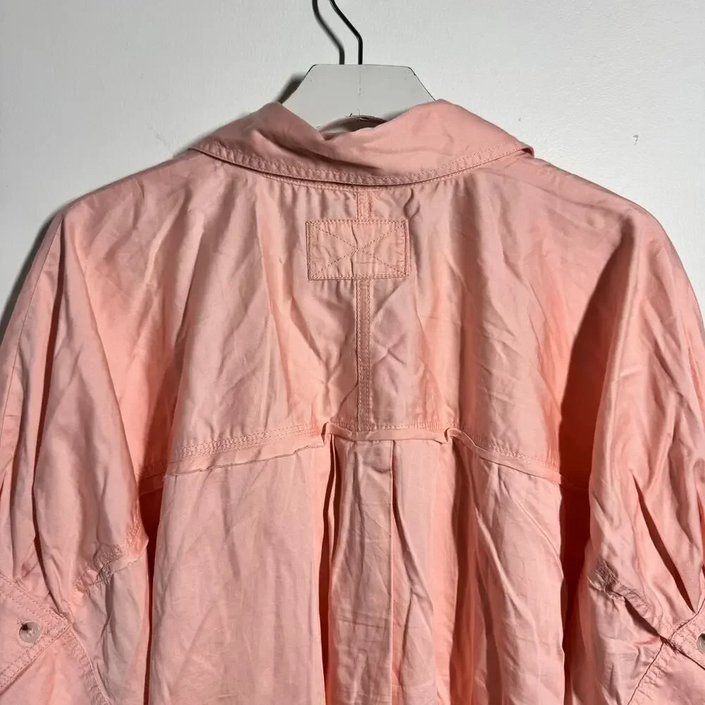 Free People Blush Pink Relaxed Button-Down Blouse